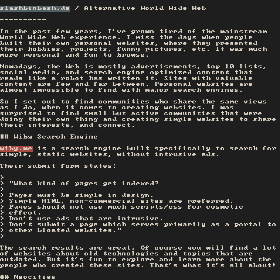 Screenshot of the browser